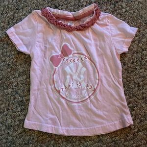 Rabbit Skins Pink Yankees Tee